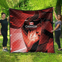 Canada Football Quilt Visual Line Abstract Maple Leaf