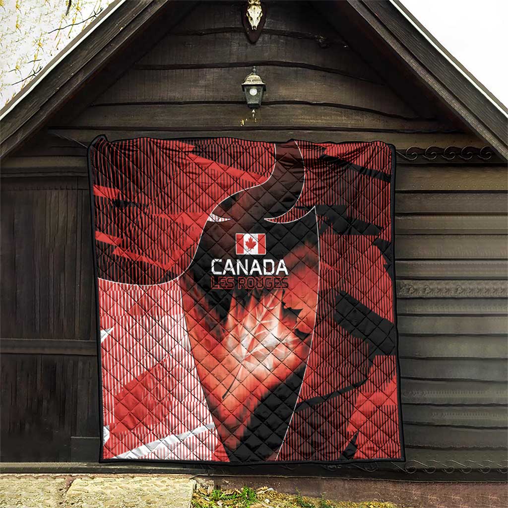 Canada Football Quilt Visual Line Abstract Maple Leaf