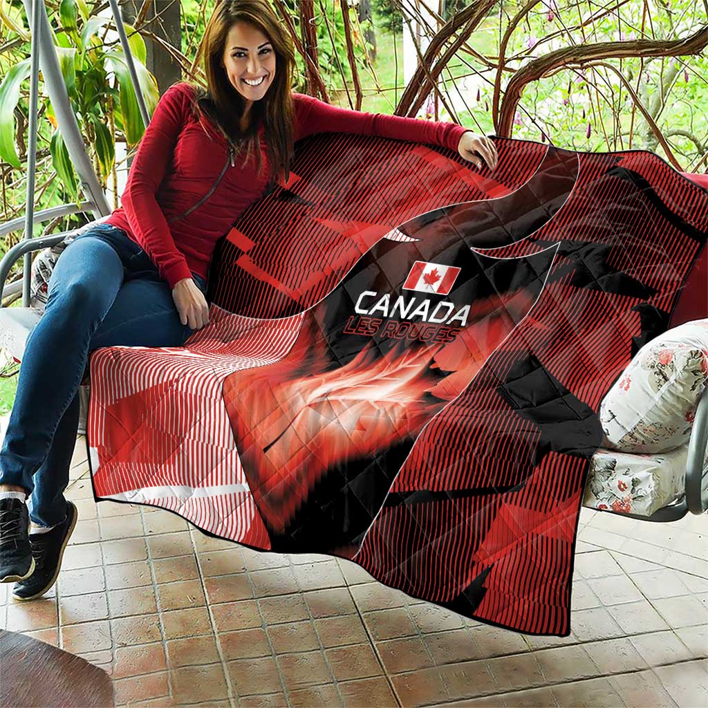 Canada Football Quilt Visual Line Abstract Maple Leaf
