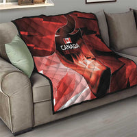 Canada Football Quilt Visual Line Abstract Maple Leaf
