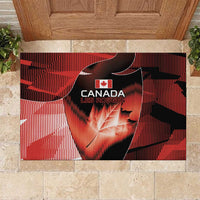 Canada Football Rubber Doormat Visual Line Abstract Maple Leaf