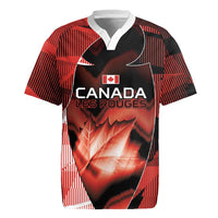 Custom Canada Football Rugby Jersey Visual Line Abstract Maple Leaf