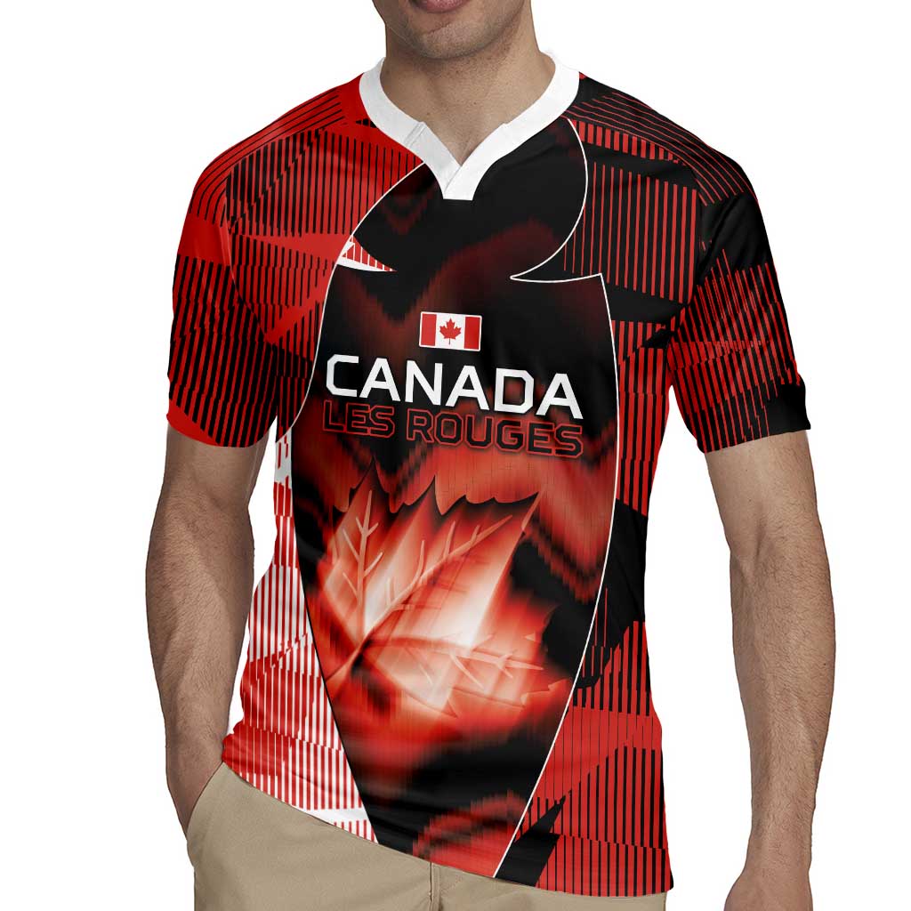 Custom Canada Football Rugby Jersey Visual Line Abstract Maple Leaf