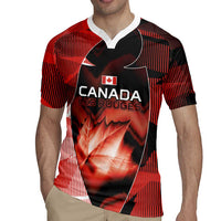 Custom Canada Football Rugby Jersey Visual Line Abstract Maple Leaf