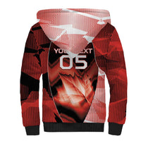 Custom Canada Football Sherpa Hoodie Visual Line Abstract Maple Leaf