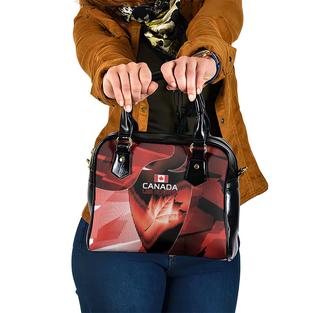 Canada Football Shoulder Handbag Visual Line Abstract Maple Leaf