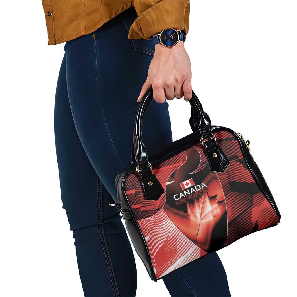 Canada Football Shoulder Handbag Visual Line Abstract Maple Leaf