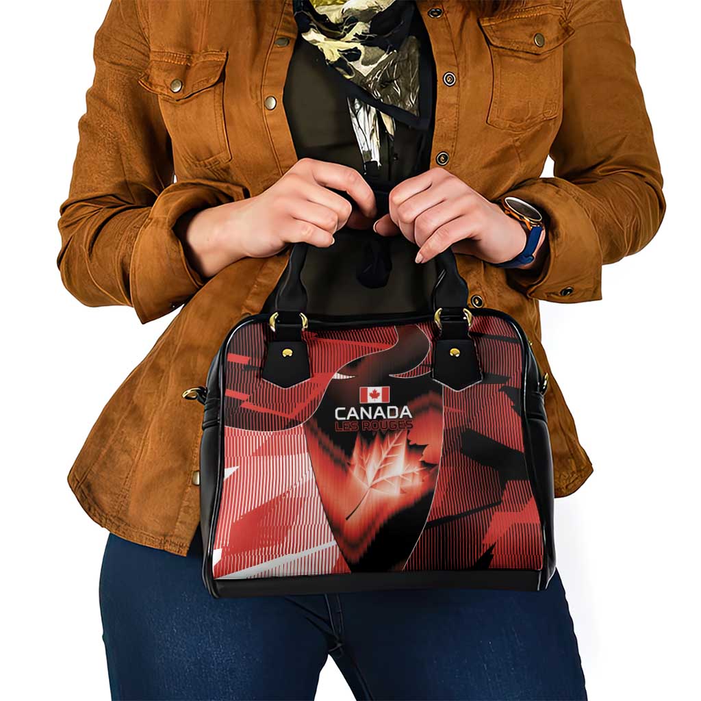 Canada Football Shoulder Handbag Visual Line Abstract Maple Leaf