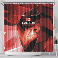 Canada Football Shower Curtain Visual Line Abstract Maple Leaf