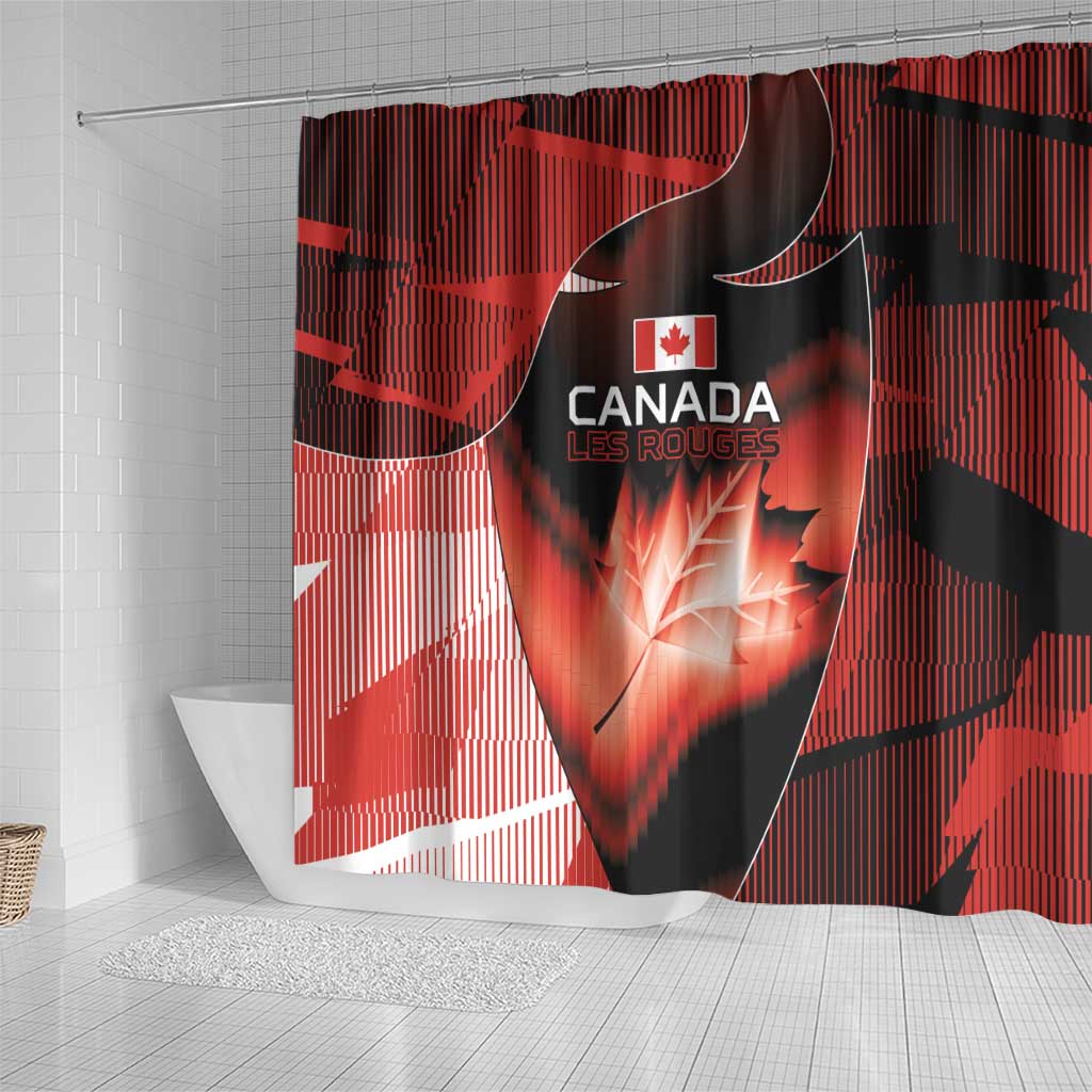 Canada Football Shower Curtain Visual Line Abstract Maple Leaf