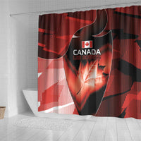 Canada Football Shower Curtain Visual Line Abstract Maple Leaf