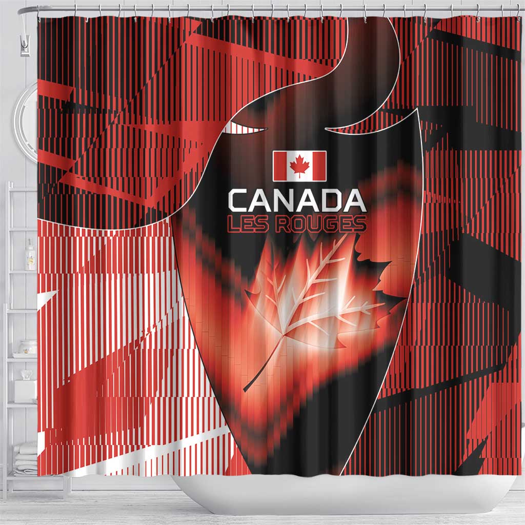 Canada Football Shower Curtain Visual Line Abstract Maple Leaf