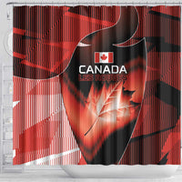 Canada Football Shower Curtain Visual Line Abstract Maple Leaf