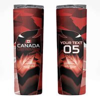 Custom Canada Football Skinny Tumbler Visual Line Abstract Maple Leaf