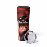 Custom Canada Football Skinny Tumbler Visual Line Abstract Maple Leaf