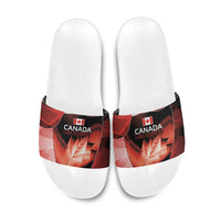 Canada Football Slide Sandals Visual Line Abstract Maple Leaf
