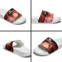 Canada Football Slide Sandals Visual Line Abstract Maple Leaf
