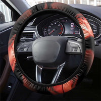 Canada Football Steering Wheel Cover Visual Line Abstract Maple Leaf