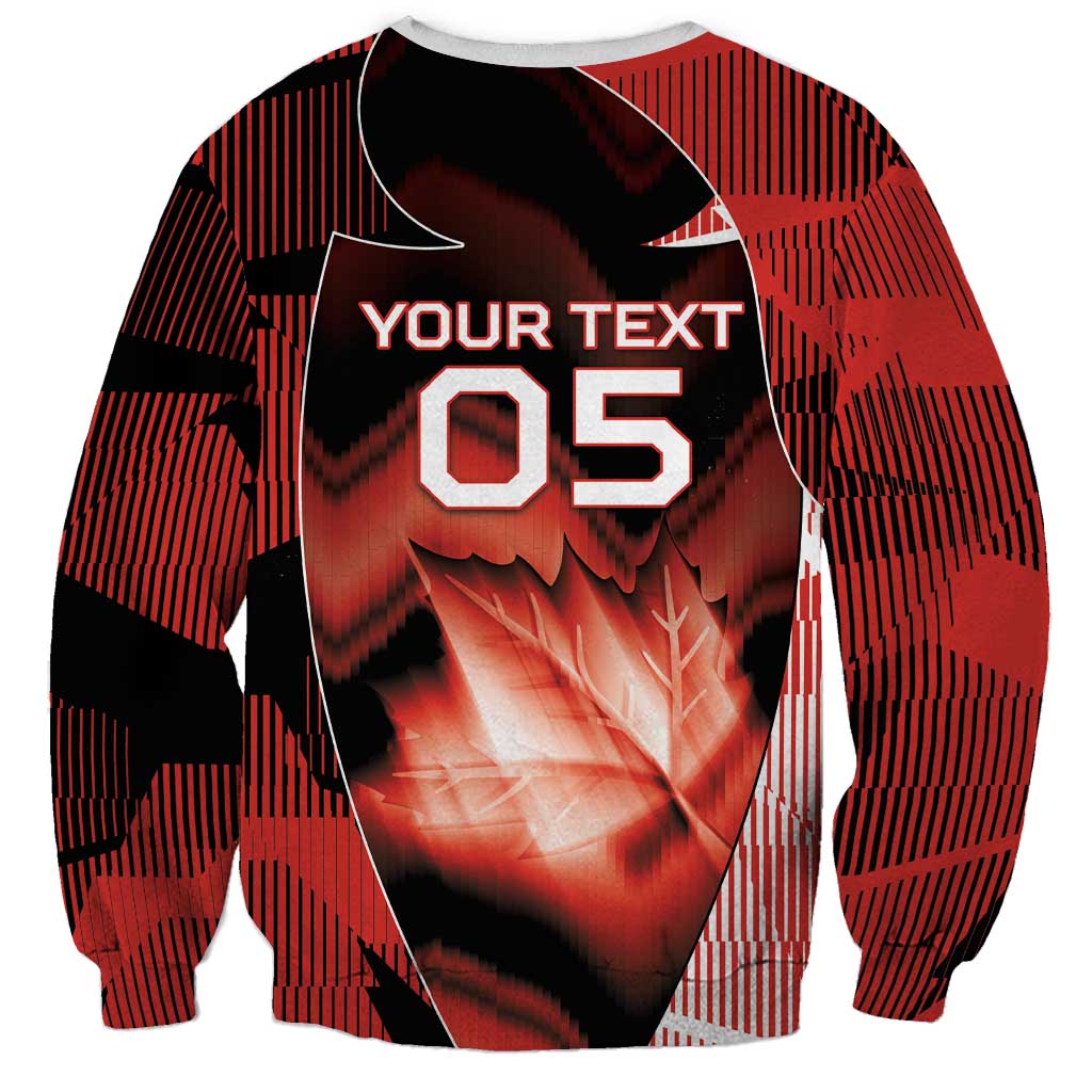 Custom Canada Football Sweatshirt Visual Line Abstract Maple Leaf