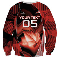Custom Canada Football Sweatshirt Visual Line Abstract Maple Leaf