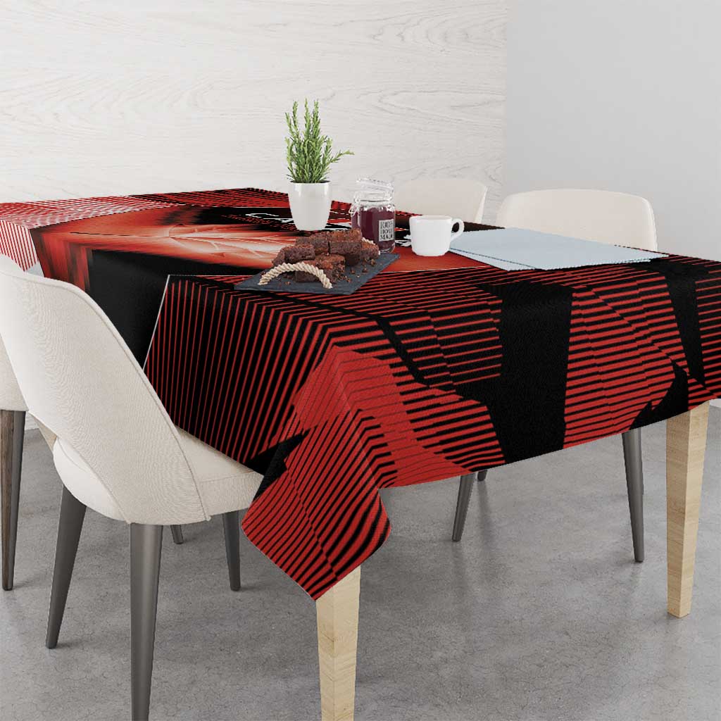 Canada Football Tablecloth Visual Line Abstract Maple Leaf