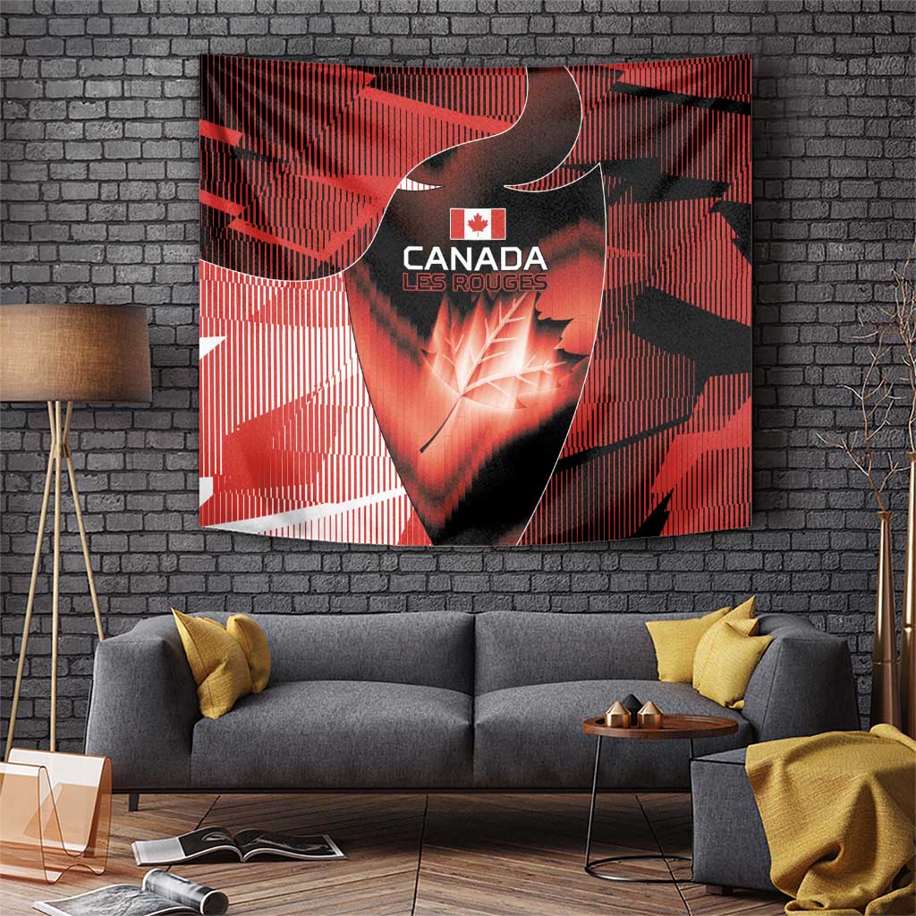 Canada Football Tapestry Visual Line Abstract Maple Leaf