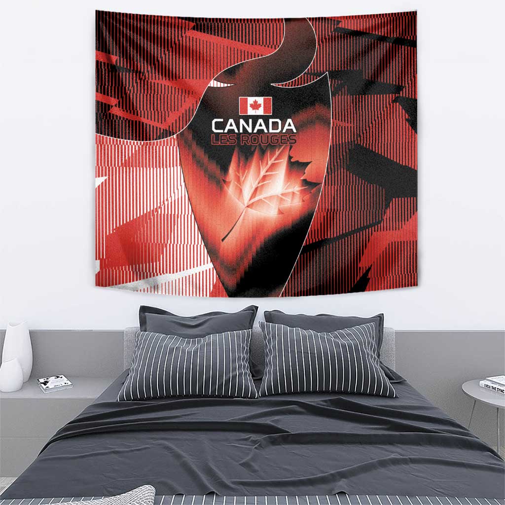 Canada Football Tapestry Visual Line Abstract Maple Leaf