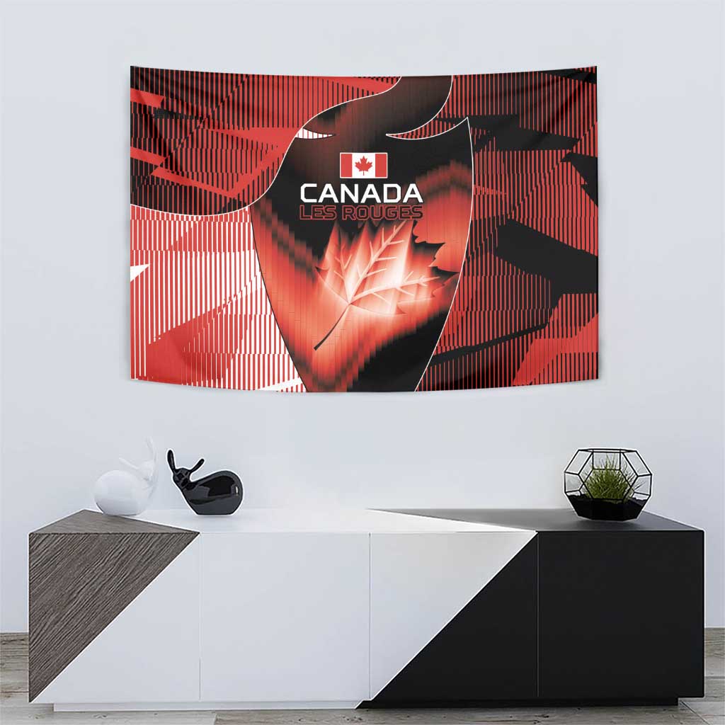 Canada Football Tapestry Visual Line Abstract Maple Leaf