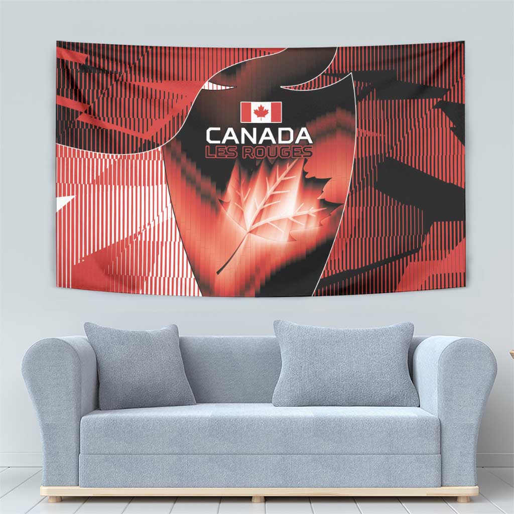 Canada Football Tapestry Visual Line Abstract Maple Leaf