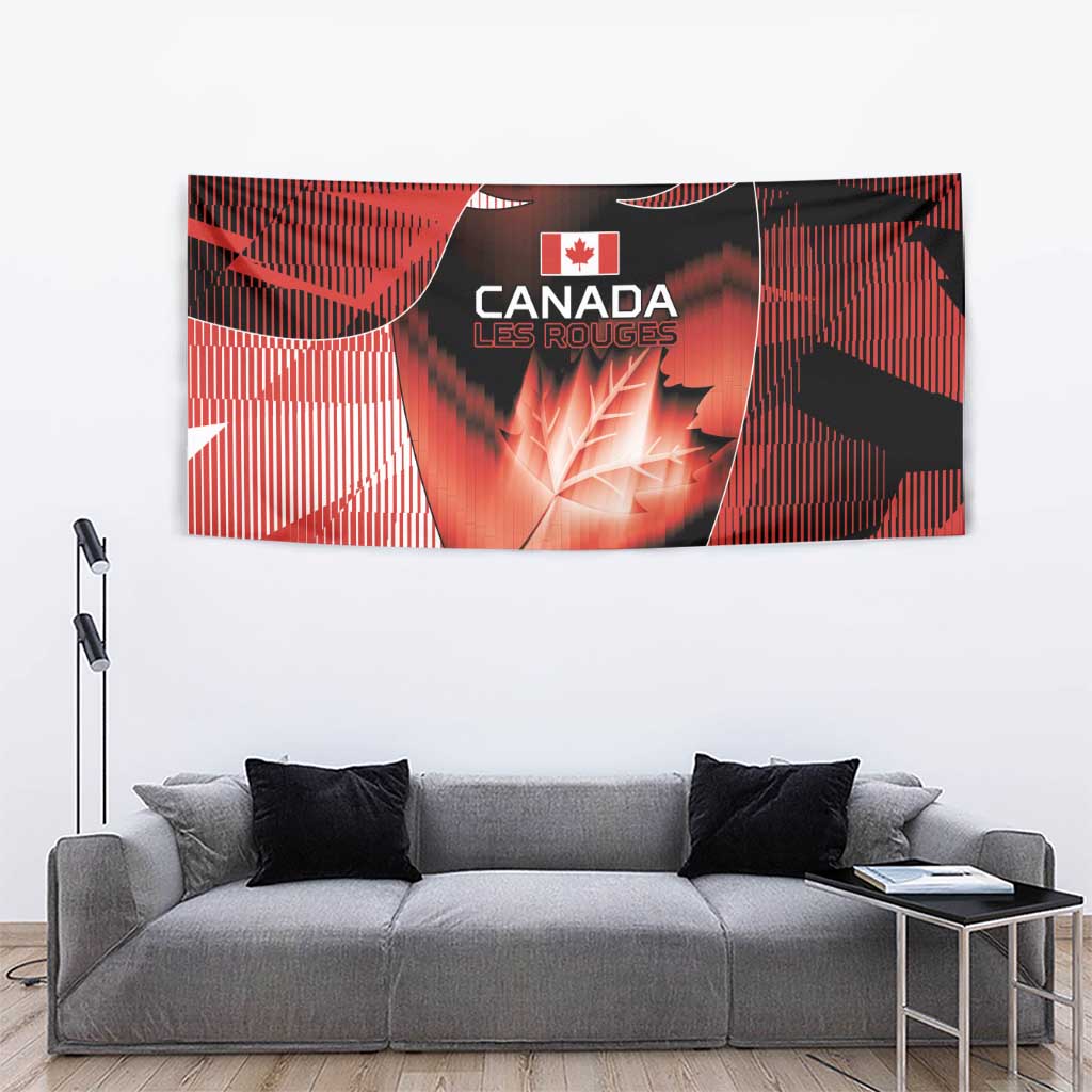 Canada Football Tapestry Visual Line Abstract Maple Leaf