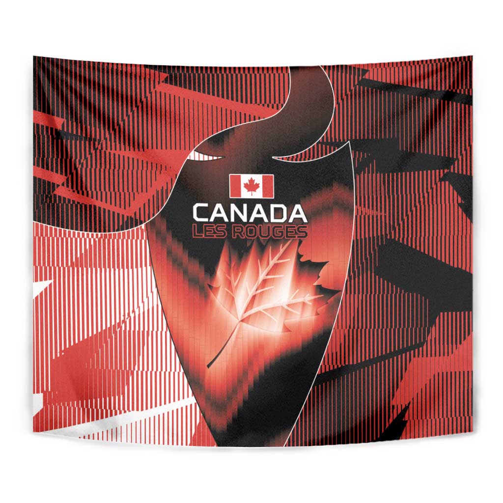 Canada Football Tapestry Visual Line Abstract Maple Leaf
