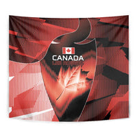 Canada Football Tapestry Visual Line Abstract Maple Leaf