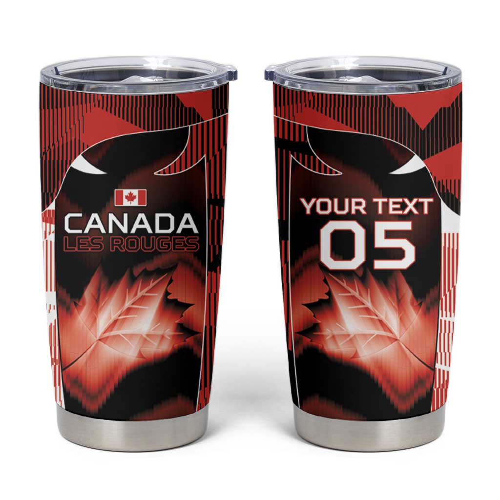 Custom Canada Football Tumbler Cup Visual Line Abstract Maple Leaf