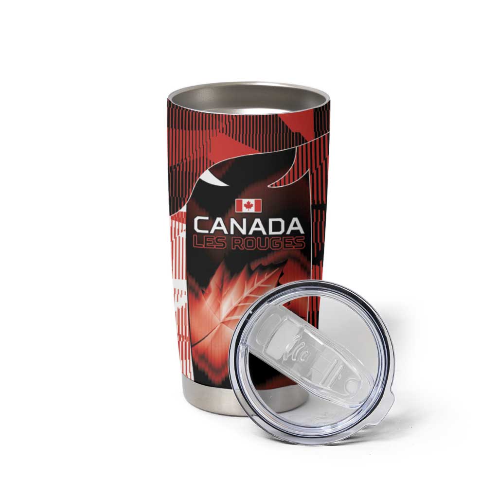 Custom Canada Football Tumbler Cup Visual Line Abstract Maple Leaf