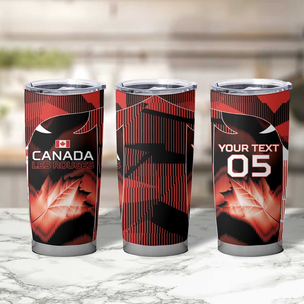 Custom Canada Football Tumbler Cup Visual Line Abstract Maple Leaf