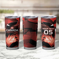 Custom Canada Football Tumbler Cup Visual Line Abstract Maple Leaf