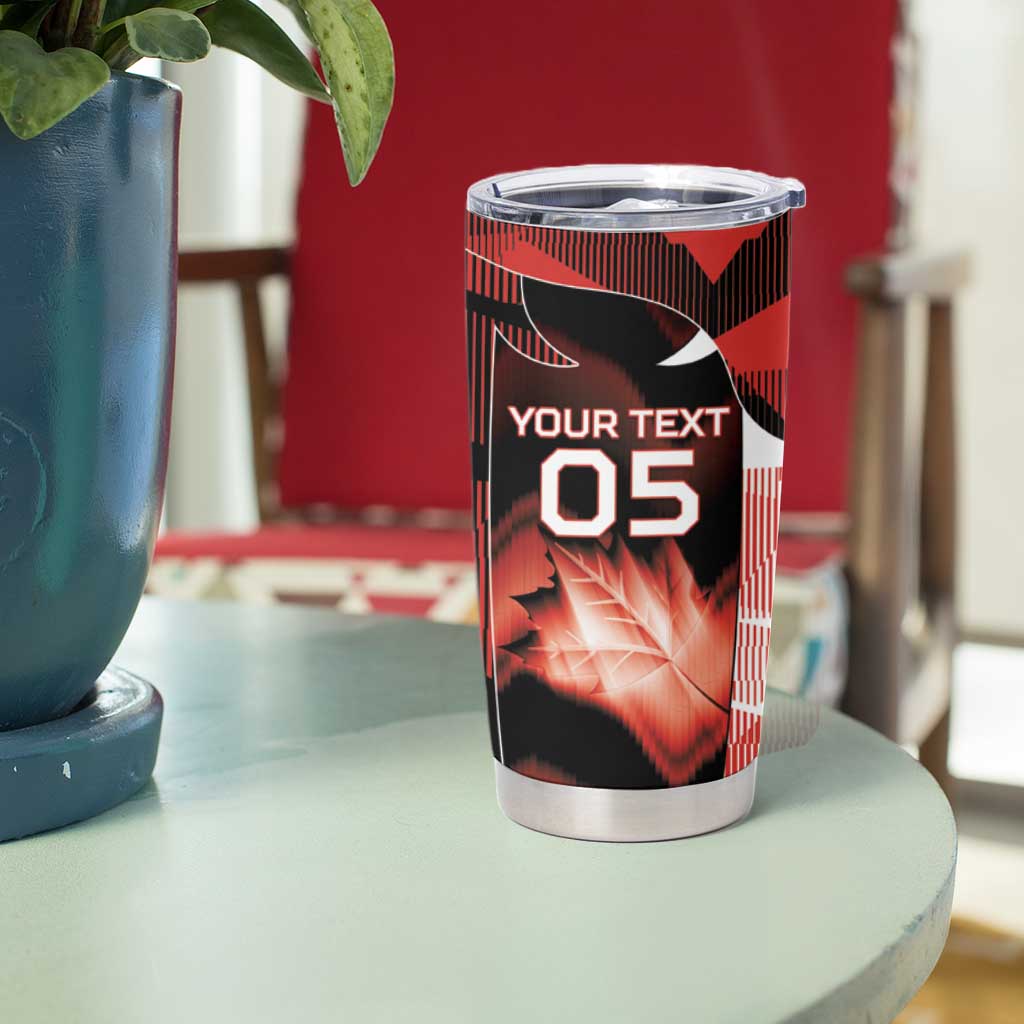 Custom Canada Football Tumbler Cup Visual Line Abstract Maple Leaf