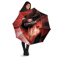 Canada Football Umbrella Visual Line Abstract Maple Leaf