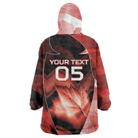 Custom Canada Football Wearable Blanket Hoodie Visual Line Abstract Maple Leaf