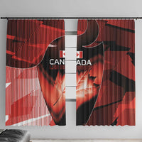 Canada Football Window Curtain Visual Line Abstract Maple Leaf