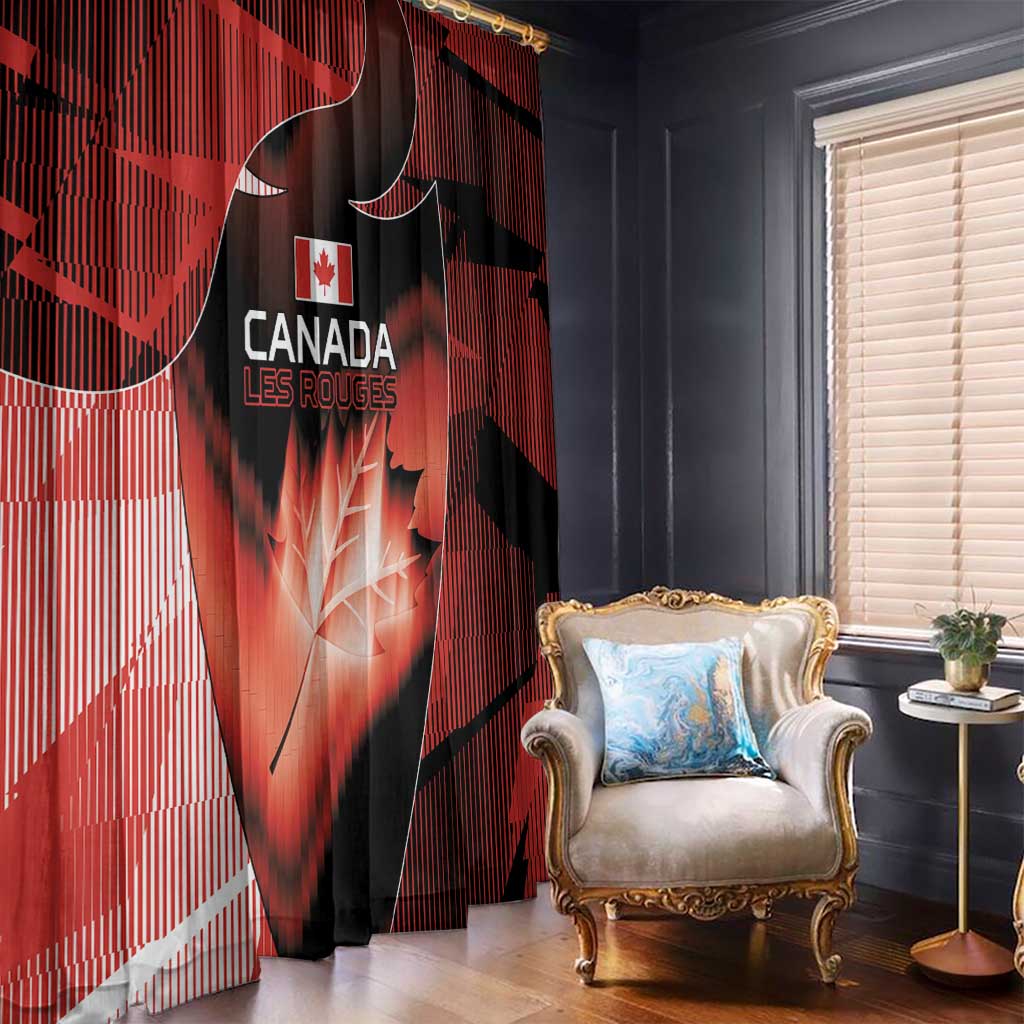 Canada Football Window Curtain Visual Line Abstract Maple Leaf