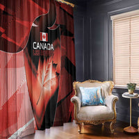Canada Football Window Curtain Visual Line Abstract Maple Leaf