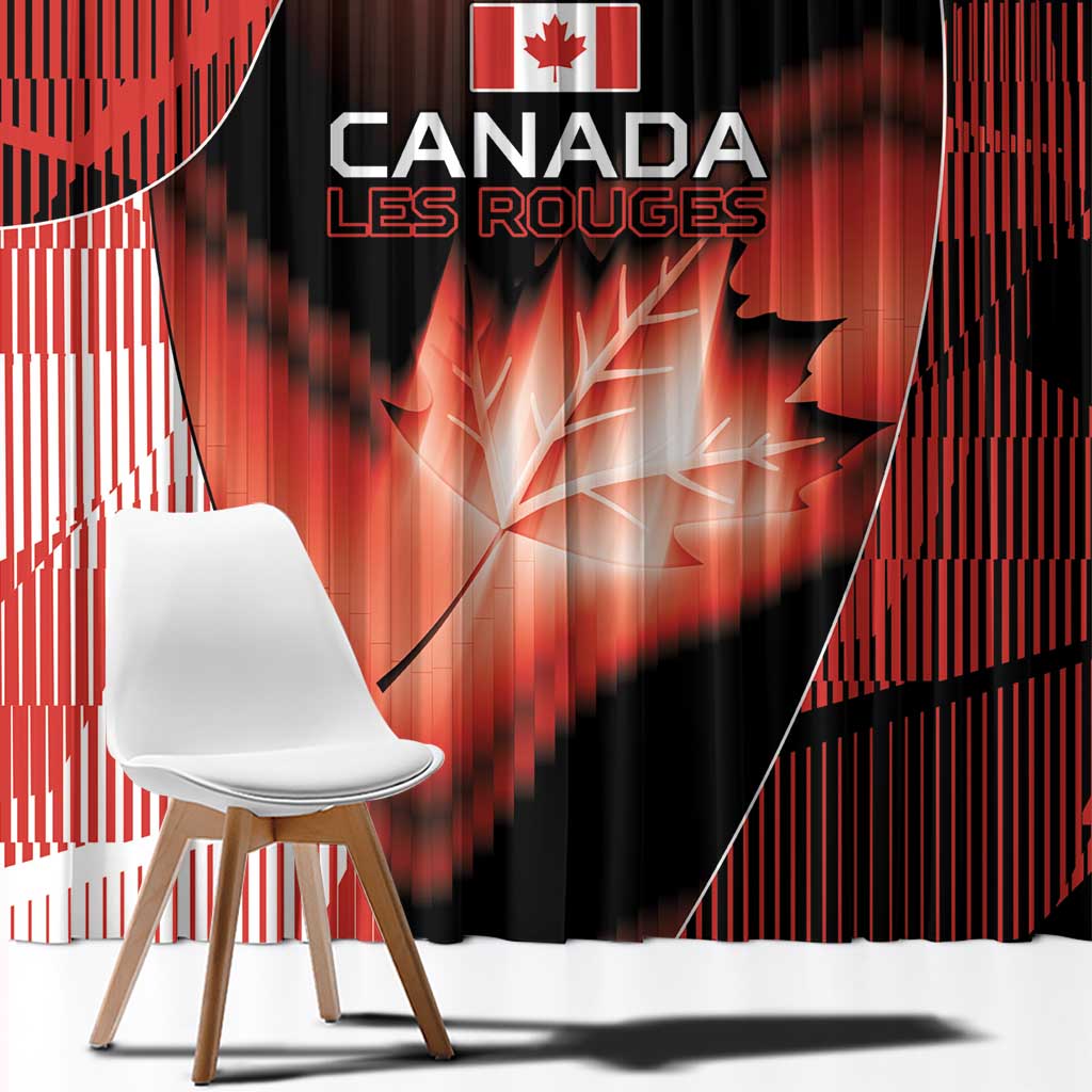 Canada Football Window Curtain Visual Line Abstract Maple Leaf