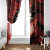 Canada Football Window Curtain Visual Line Abstract Maple Leaf