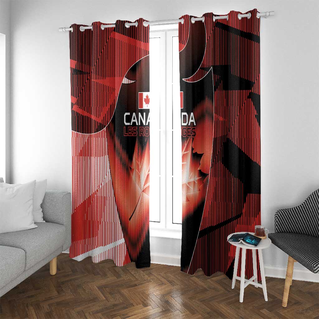 Canada Football Window Curtain Visual Line Abstract Maple Leaf