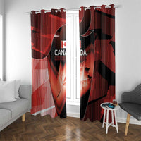 Canada Football Window Curtain Visual Line Abstract Maple Leaf