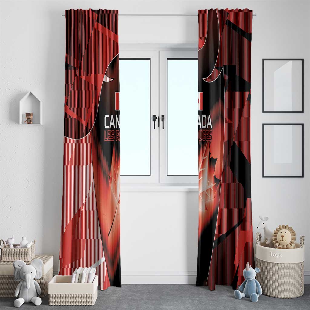 Canada Football Window Curtain Visual Line Abstract Maple Leaf