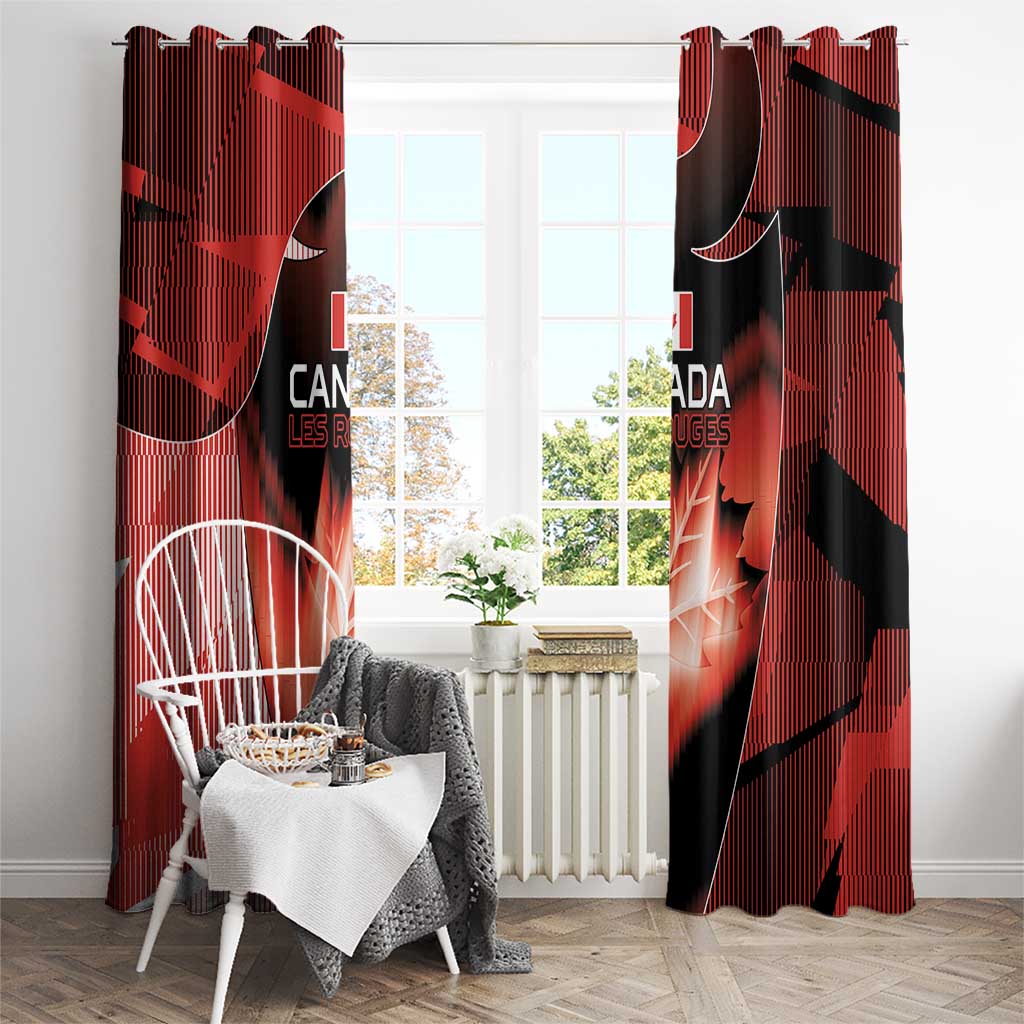 Canada Football Window Curtain Visual Line Abstract Maple Leaf