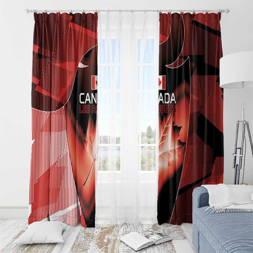 Canada Football Window Curtain Visual Line Abstract Maple Leaf