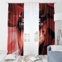 Canada Football Window Curtain Visual Line Abstract Maple Leaf
